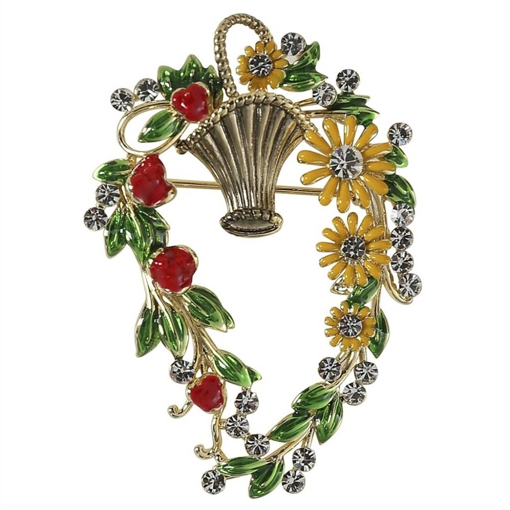 Collectif Accessories Flower Basket Brooch